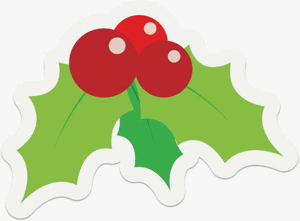 矢量枸骨花贴纸