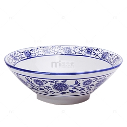 产品实物陶瓷蓝花斗笠青花碗