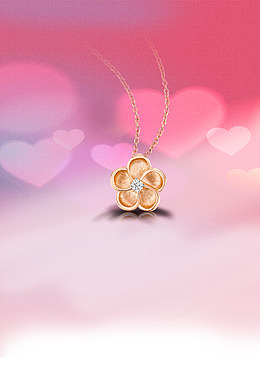 浪漫花朵珠宝店铺促销海报