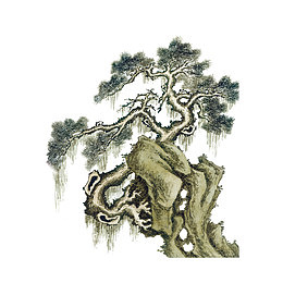 水墨松树