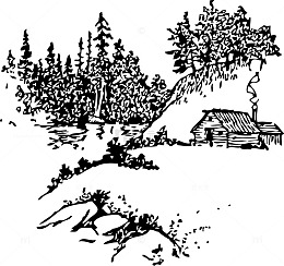矢量山脚的房子