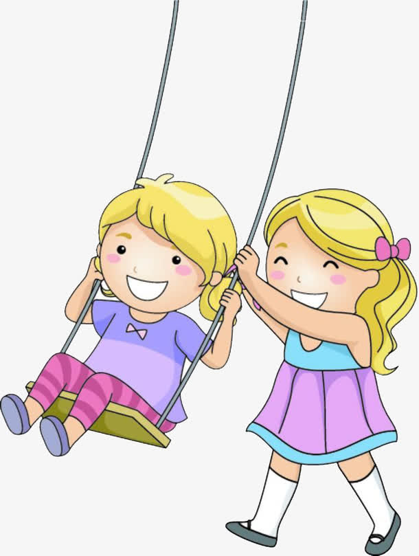 荡秋千的小女孩