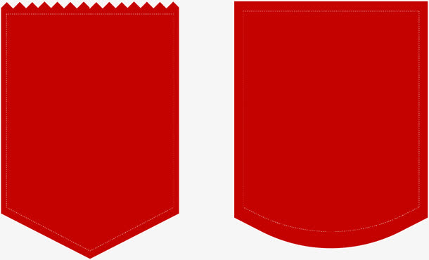 红色简约横幅装饰图案