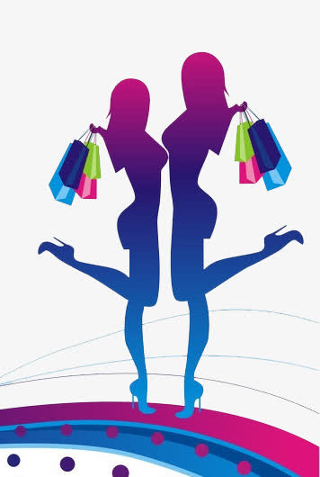 购物的美女免抠素材免费下载_觅元素51yuansu.com