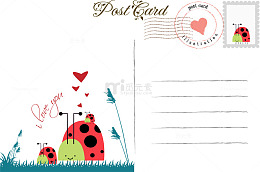 可爱瓢虫明信片