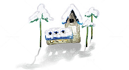 卡通雪屋