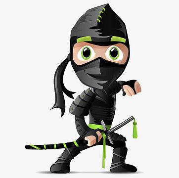 卡通手绘日本戴面具忍者