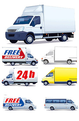 中国式的物流货车的三视图