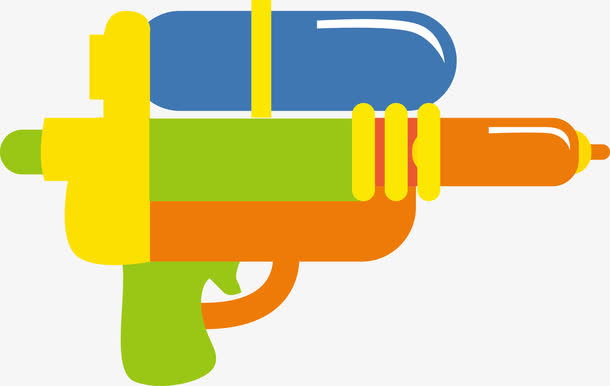 可爱儿童水枪矢量图