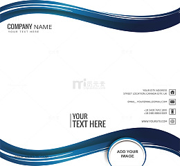 深蓝色波浪边框