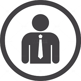 圆圈边框商务小人