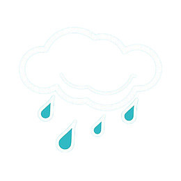 手绘白色雨云