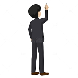 在黑板上写字的老师的背影