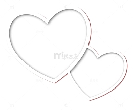 白色爱心框架