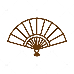 手绘线条折扇