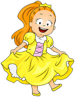 提着裙角的小女孩