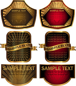 金色奢华瓶贴矢量素材