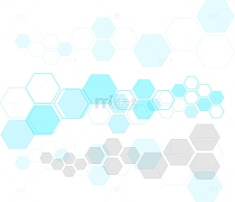 科技感荧光绿色六边形
