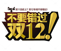 不要错过双12艺术字