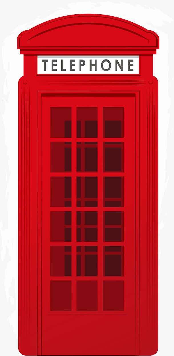 红色简约电话亭