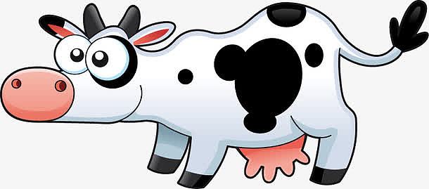 手绘卡通奶牛动物图案