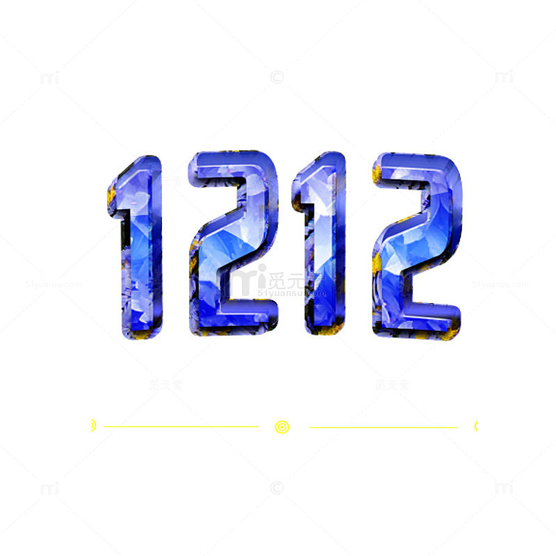 蓝色炫酷双12购物节字体设计