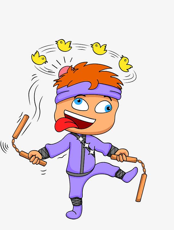 关键词 : 卡通人,小鸟,双节棍,png素材[声明] 觅元素所有素材为用户