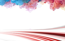 彩色水墨红色线条海报装饰