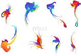 色彩斑斓的水墨效果矢量