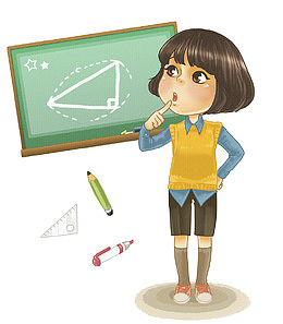 思考问题的女孩