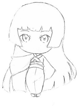 穿着和服女孩的简笔画