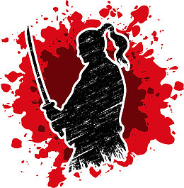 日本武士剪影矢量素材