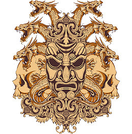 日本武士面具矢量