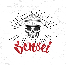 头戴斗笠的骷髅头