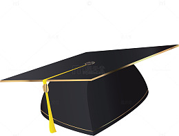 黑色简约学士帽装饰图案