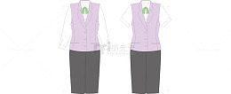 矢量扁平服装套装粉色制服