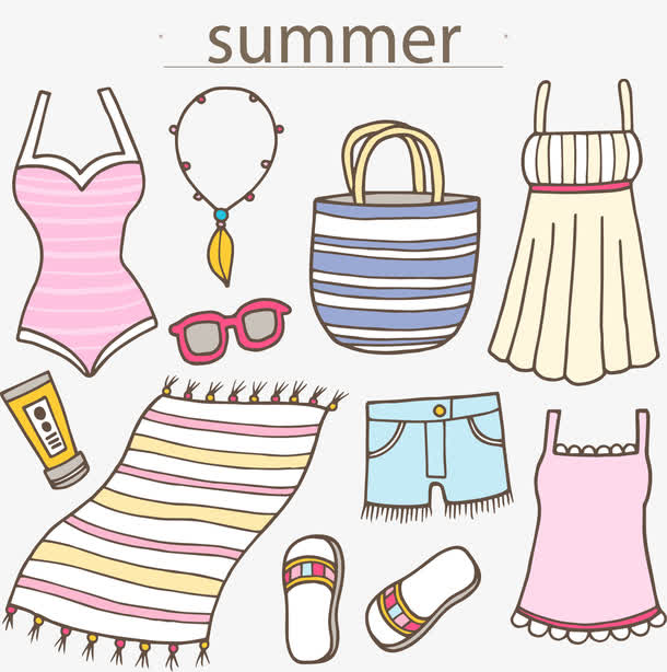 关键词 : 矢量,手绘,卡通,女士,服装,夏装[声明] 觅元素所有素材为