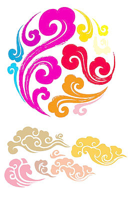 创意彩色祥云设计