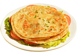 手抓饼夹生菜西红柿