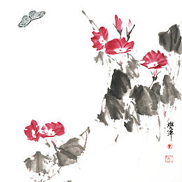 中国风水墨牵牛花