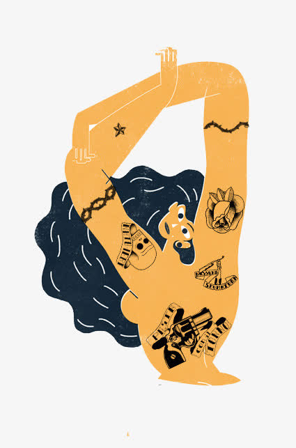 纹身女人身体素材免费下载_觅元素