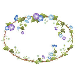 小清新蓝紫花边