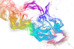 七彩绚丽缥缈烟雾