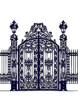 手绘铁门背景图形免扣素材