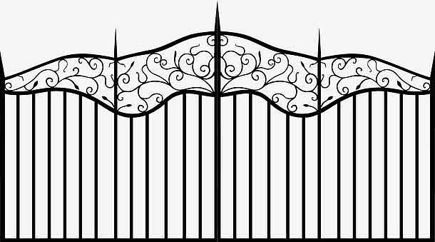 铁栅栏门矢量图