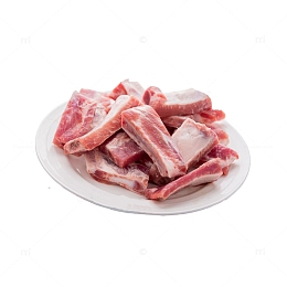 产品实物野生猪肋排一盘