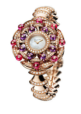 玫瑰金宝格丽腕表珠宝手表女表