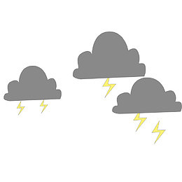手绘卡通雷电