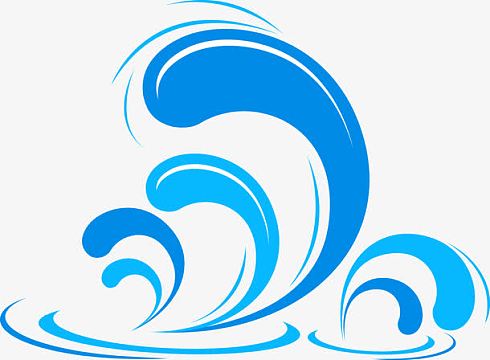 蓝色水波矢量图
