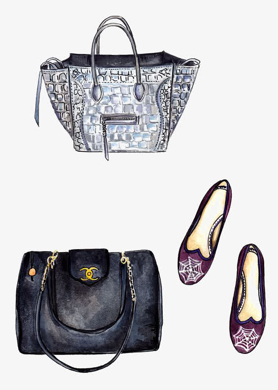 手绘鞋包免抠素材免费下载_觅元素51yuansu.com